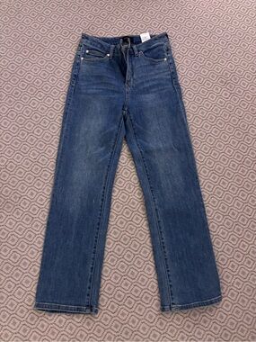 Quince stretch high rise straight jeans